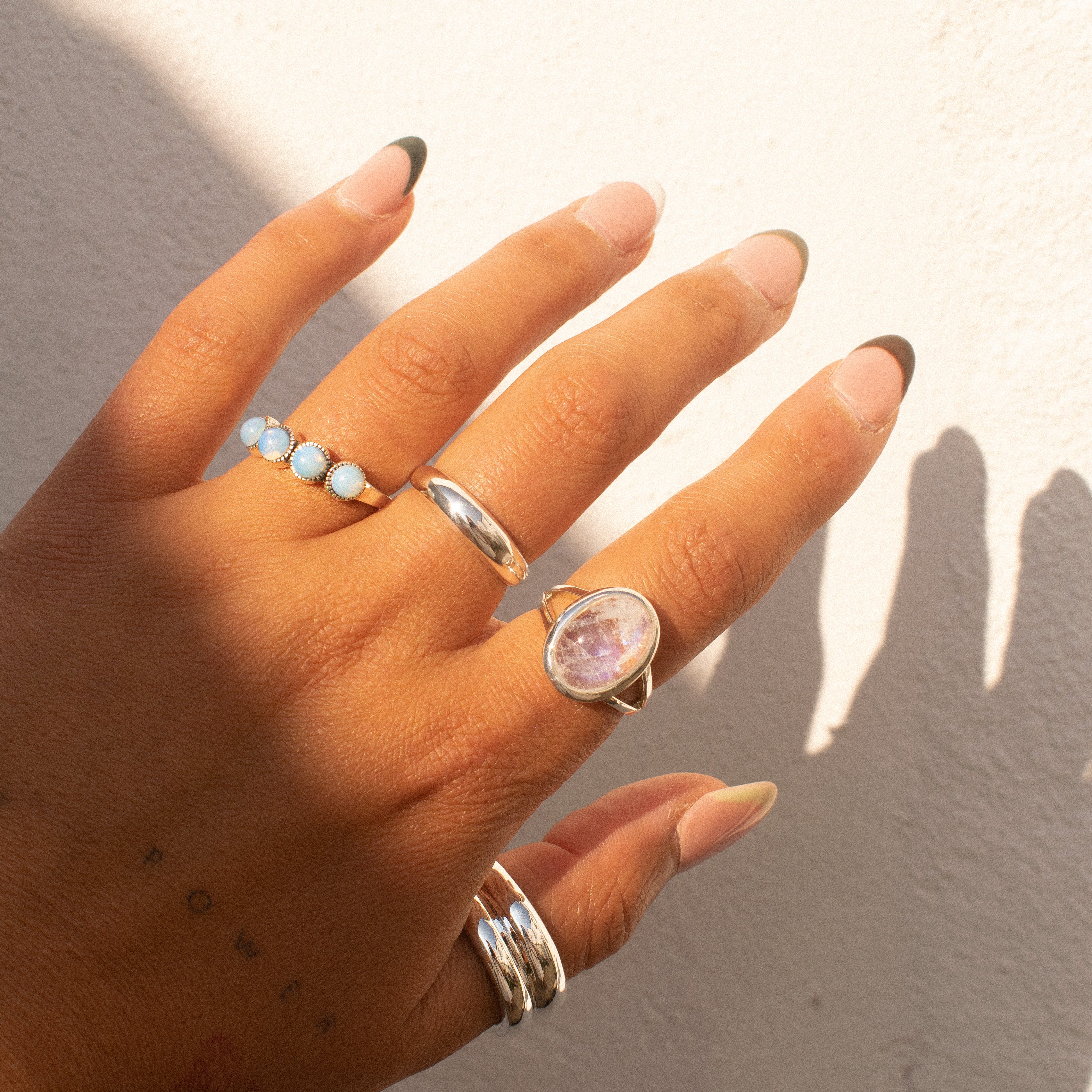 "Forget Me Not" Sterling Silver Moonstone Ring