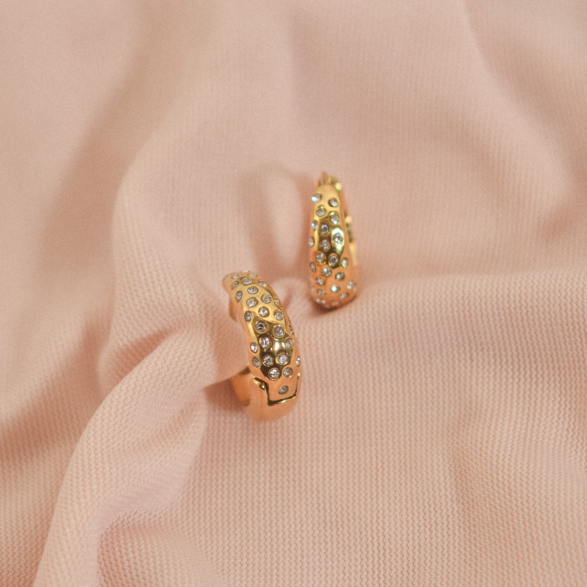 "Dilys" Domed Cubic Zirconia Earrings