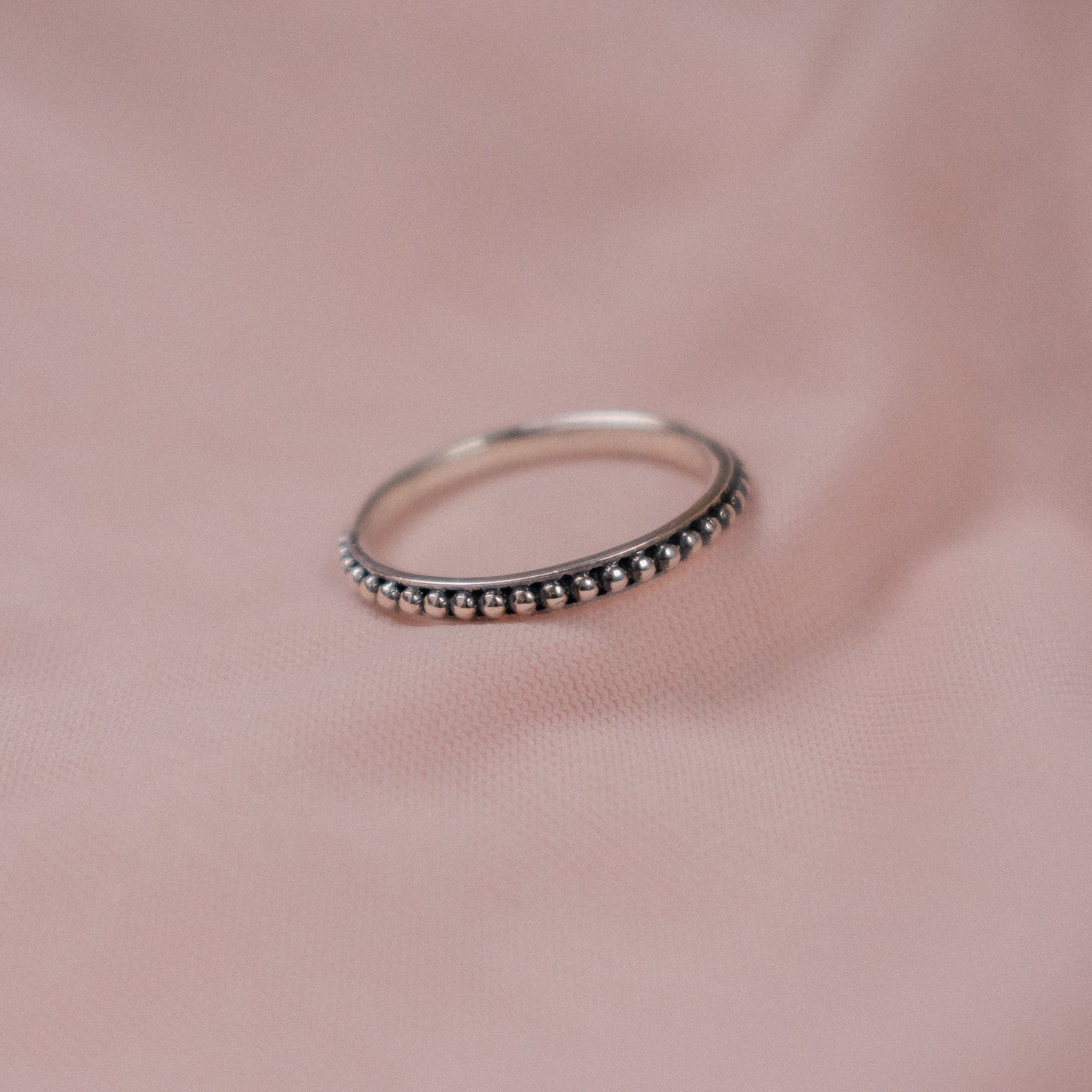 "Rosa” Sterling Silver Beaded Ring