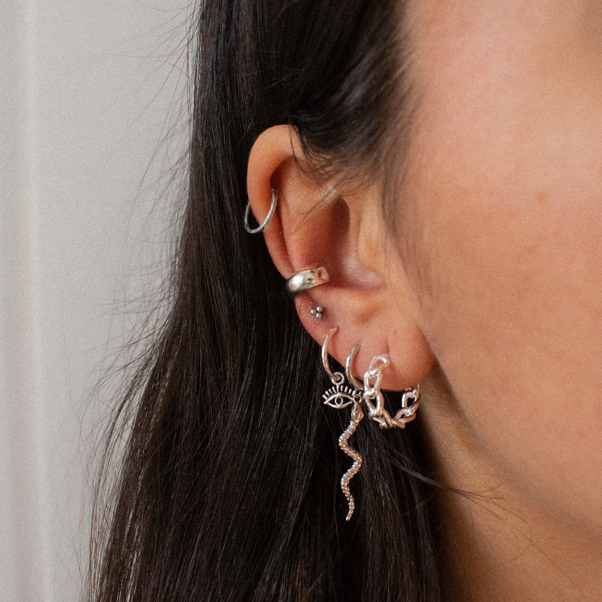 "Gabriella” Sterling Silver Chain Earrings