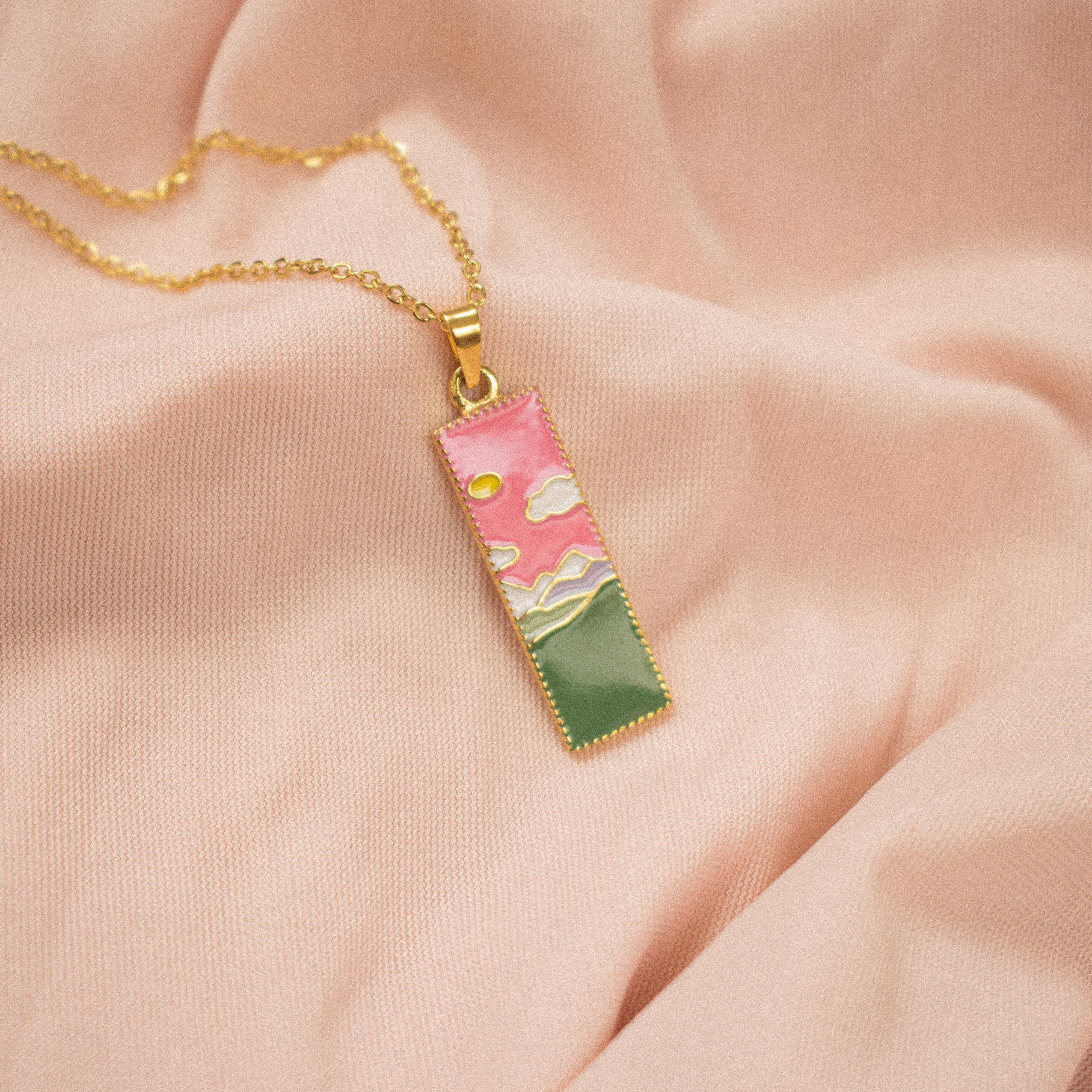 "Gabrielle" Abstract Landscape Necklace