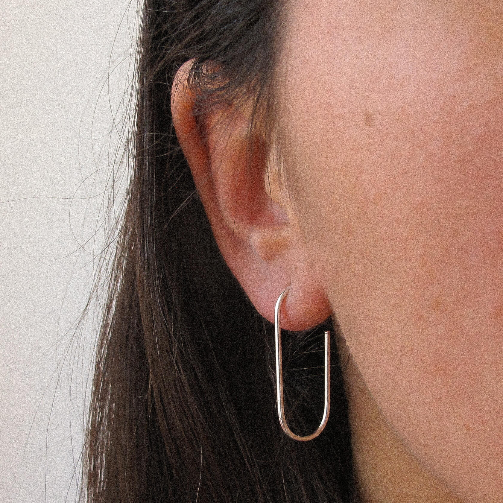 silver paperclip earrings