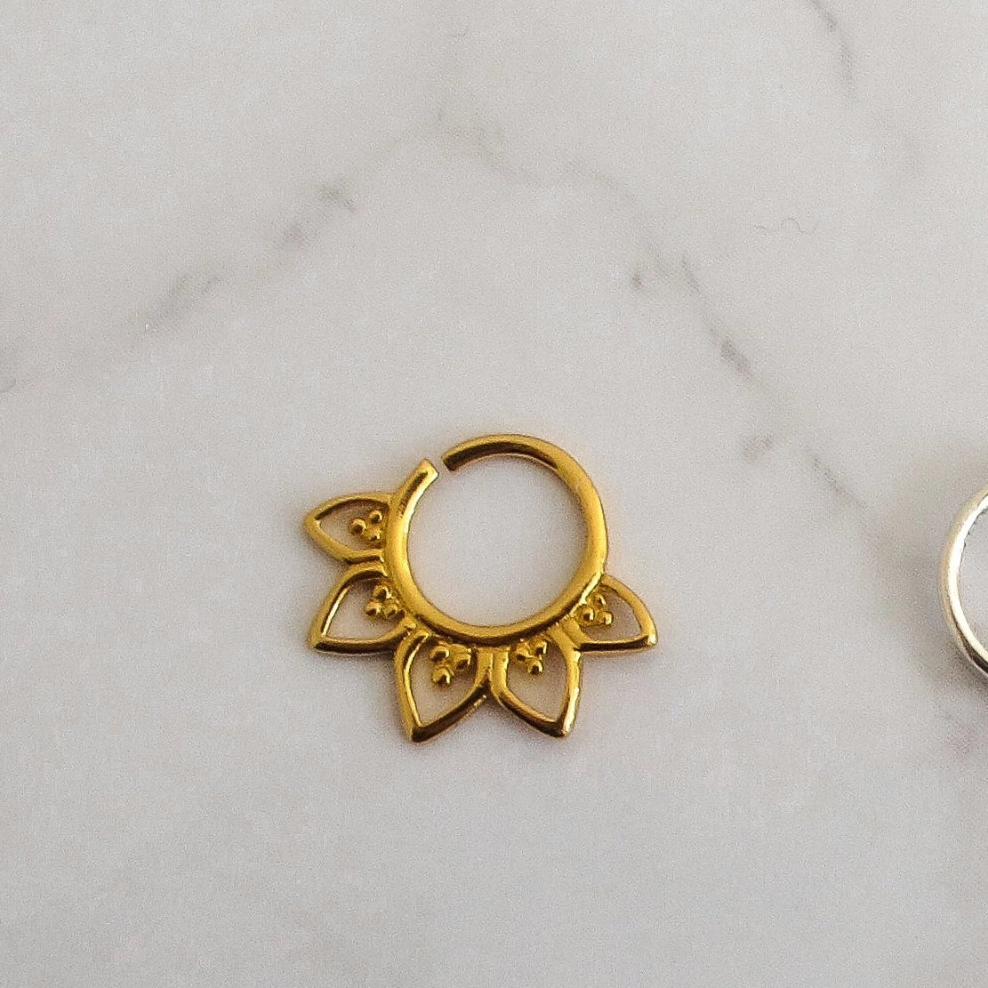 "Veera" Sterling Silver Gold Fill Septum Beaded Hugger