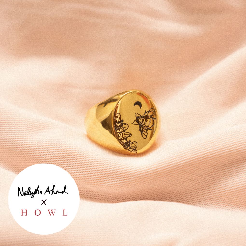 "Honey" Engraved Bee Ring