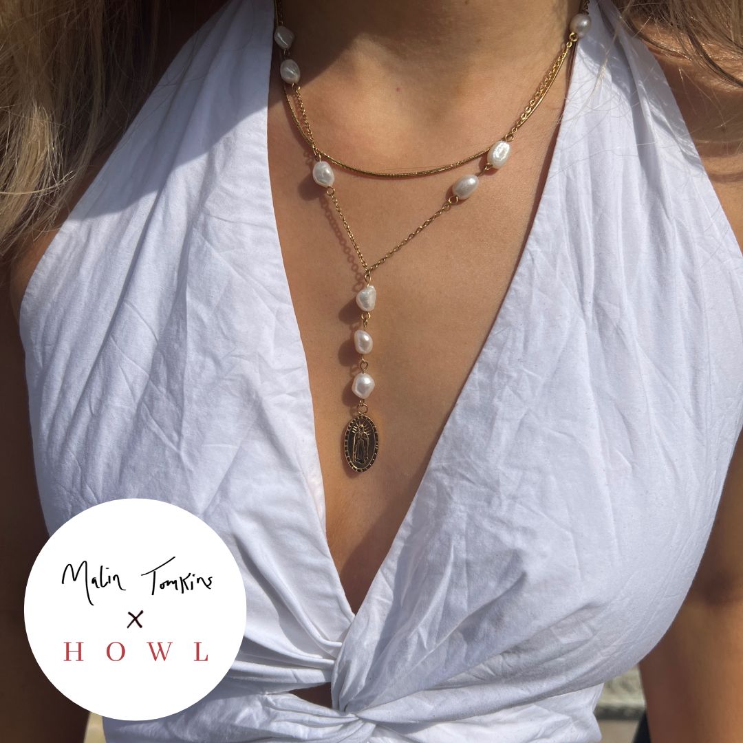 "Lydia" Pearl Chain Combined Necklace