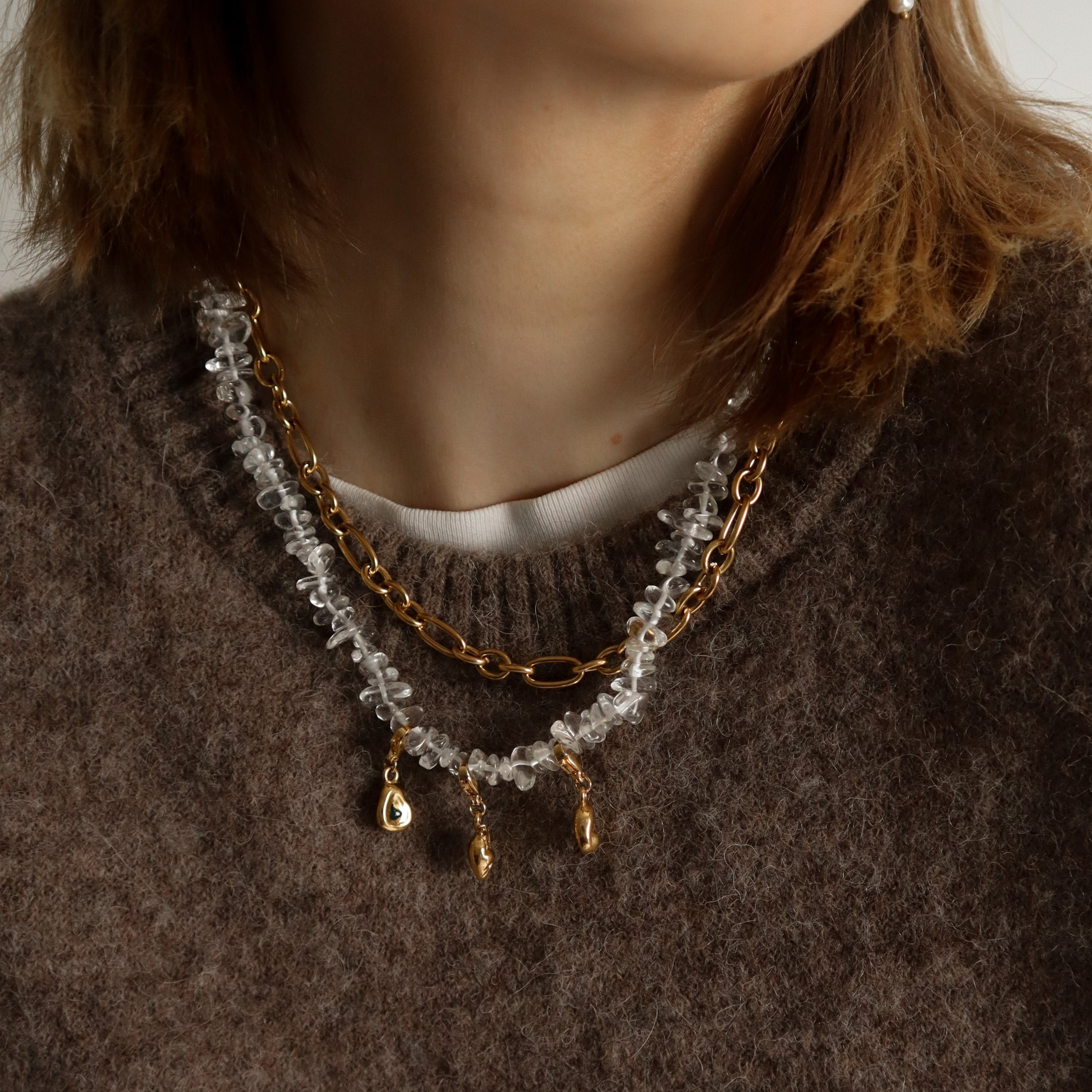 "Cora" Detachable Charm Crystal Necklace